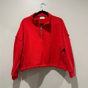 Stylish Red Women's Cowl Neck Sweater.            PTP 27”. Length 20”
